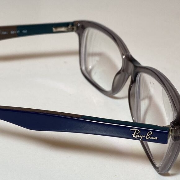 Ray-Ban RB5228 GrayPurple Eyeglasses Full Rim Rectangular 55-17 Frame Only+Case - Picture 4 of 9